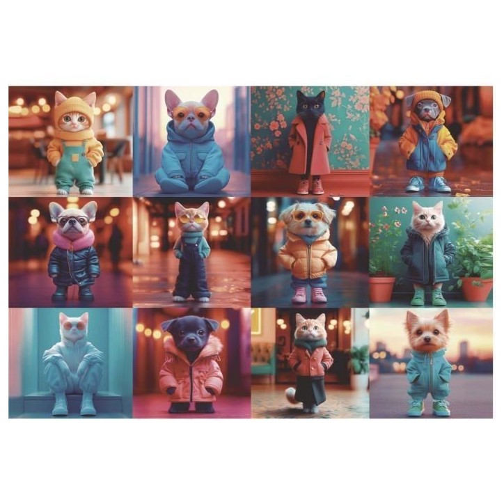 Puzzle - EDUCA - Animaux a la Mode - 200 pieces - Activité ludique - Développe la concentration Puzzle - EDUCA - Animaux a la Mode - 200 pieces - Activité ludique - Développe la concentration