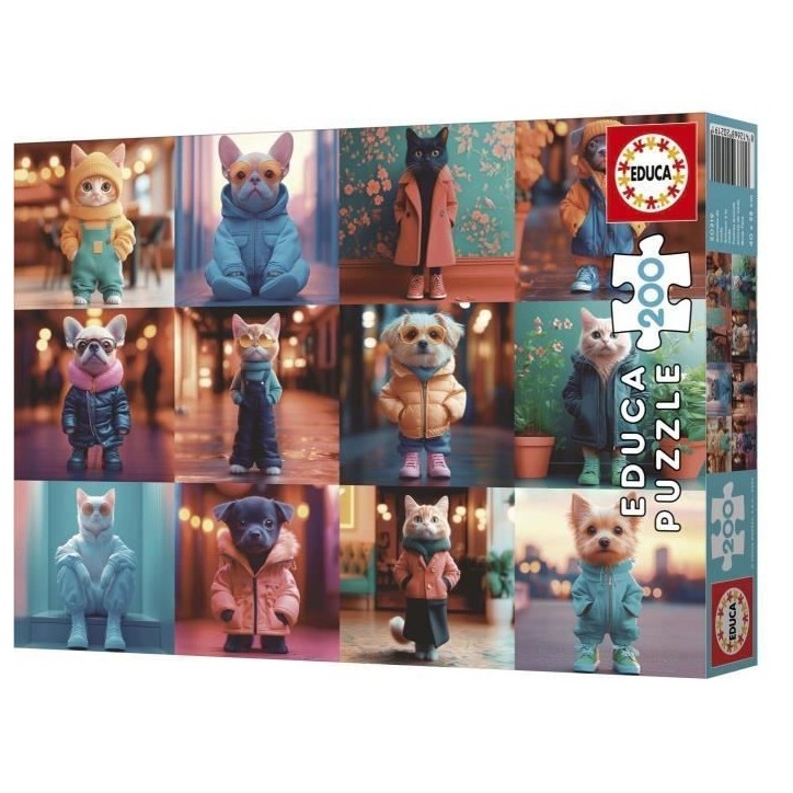 Puzzle - EDUCA - Animaux a la Mode - 200 pieces - Activité ludique - Développe la concentration Puzzle - EDUCA - Animaux a la Mode - 200 pieces - Activité ludique - Développe la concentration