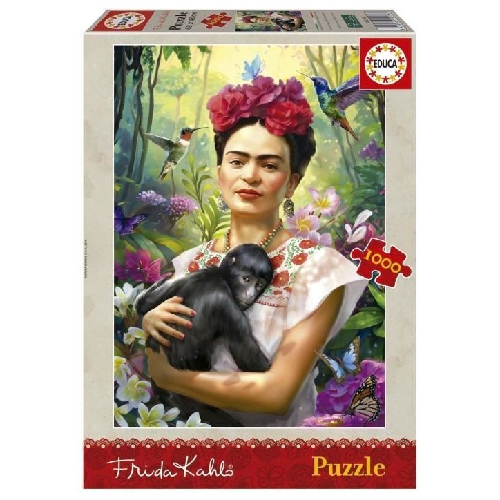 Puzzle - EDUCA - Le Jardin de la Vie - 1000 pieces - 34 x 48 cm - Theme: Frida Kahlo