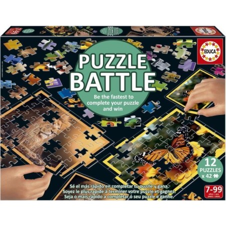 Puzzle - EDUCA - Battle Jr Natura - 12 puzzles - 42 pieces - Theme nat