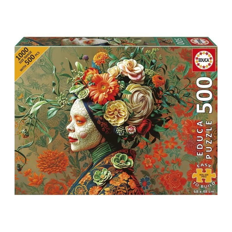 Puzzle - EDUCA - Reine Lézard - 500 pieces - Animaux - 68 x 48 cm - a Puzzle - EDUCA - Reine Lézard - 500 pieces - Animaux - 68 x 48 cm - a