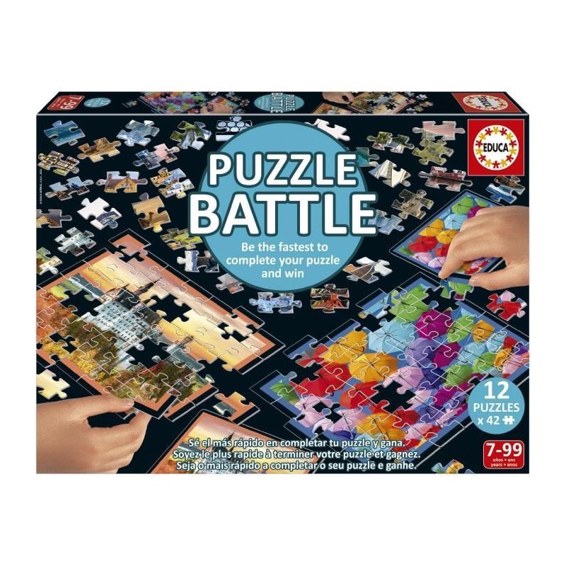 Puzzle - EDUCA - Battle Travel - 12 puzzles - 42 pieces - Theme Voyage Puzzle - EDUCA - Battle Travel - 12 puzzles - 42 pieces - Theme Voyage