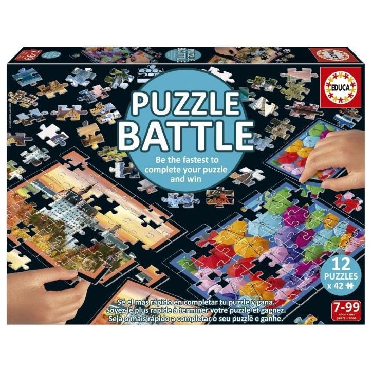 Puzzle - EDUCA - Battle Travel - 12 puzzles - 42 pieces - Theme Voyage et cartes Puzzle - EDUCA - Battle Travel - 12 puzzles - 42 pieces - Theme Voyage et cartes