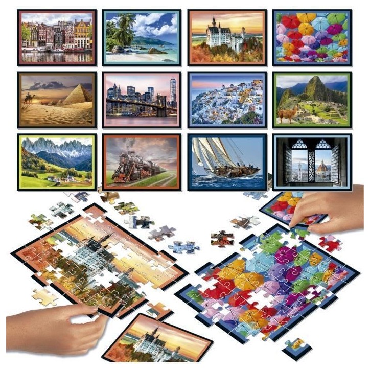 Puzzle - EDUCA - Battle Travel - 12 puzzles - 42 pieces - Theme Voyage et cartes Puzzle - EDUCA - Battle Travel - 12 puzzles - 42 pieces - Theme Voyage et cartes