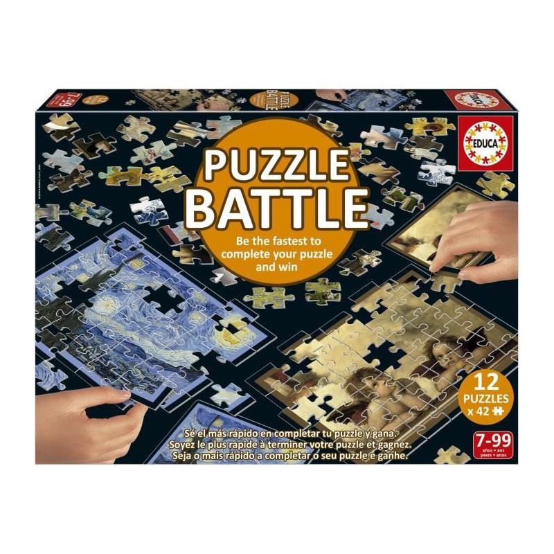 Puzzle - EDUCA - Battle Art - 12 puzzles - 42 pieces - Pour enfants a Puzzle - EDUCA - Battle Art - 12 puzzles - 42 pieces - Pour enfants a