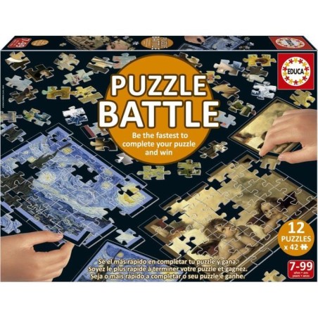 Puzzle - EDUCA - Battle Art - 12 puzzles - 42 pieces - Pour enfants a