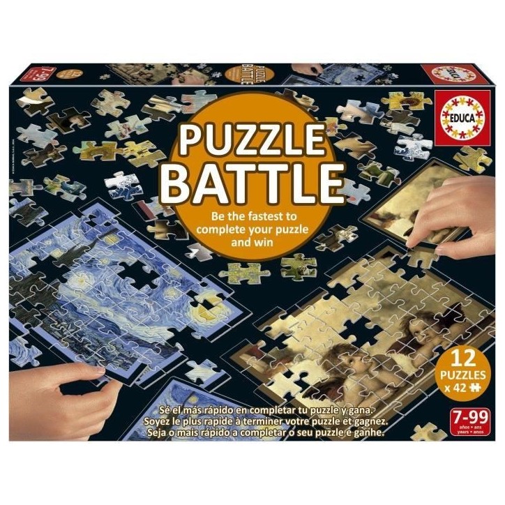 Puzzle - EDUCA - Battle Art - 12 puzzles - 42 pieces - Pour enfants a partir de 7 ans Puzzle - EDUCA - Battle Art - 12 puzzles - 42 pieces - Pour enfants a partir de 7 ans