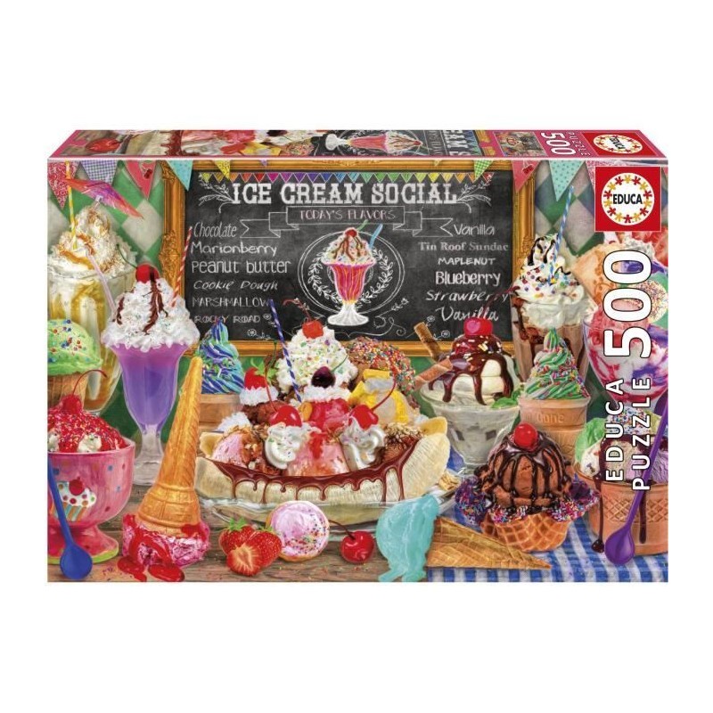 Puzzle - EDUCA - Boutique de Glaces - 500 pieces - 48x34 cm - a partir