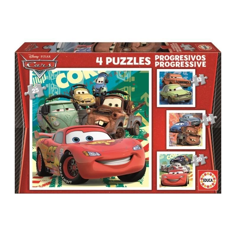 Puzzle progressif CARS - Garçon et Fille - A partir de 3 ans - Dessin Puzzle progressif CARS - Garçon et Fille - A partir de 3 ans - Dessin