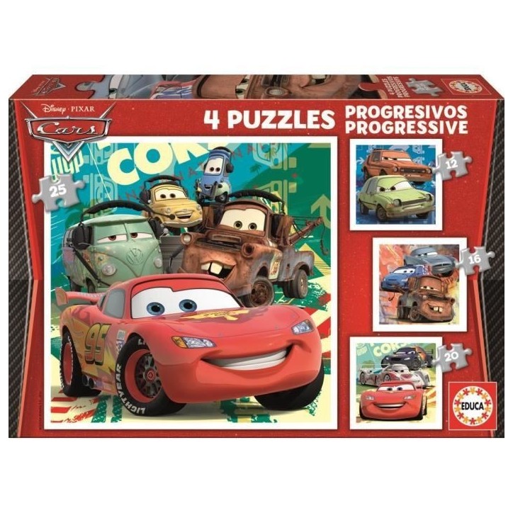 Puzzle progressif CARS - Garçon et Fille - A partir de 3 ans - Dessins animés et BD Puzzle progressif CARS - Garçon et Fille - A partir de 3 ans - Dessins animés et BD