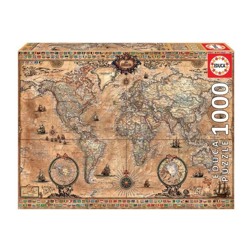 Puzzle - EDUCA - Mappe monde - 1000 pieces - Adulte - Voyage et cartes Puzzle - EDUCA - Mappe monde - 1000 pieces - Adulte - Voyage et cartes