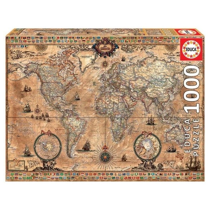 Puzzle - EDUCA - Mappe monde - 1000 pieces - Adulte - Voyage et cartes Puzzle - EDUCA - Mappe monde - 1000 pieces - Adulte - Voyage et cartes