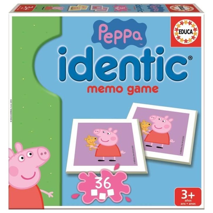 Mémoire Peppa Pig - EDUCA - Idendit - Forme des paires - Garçon et Fille - 3 ans et plus Mémoire Peppa Pig - EDUCA - Idendit - Forme des paires - Garçon et Fille - 3 ans et plus