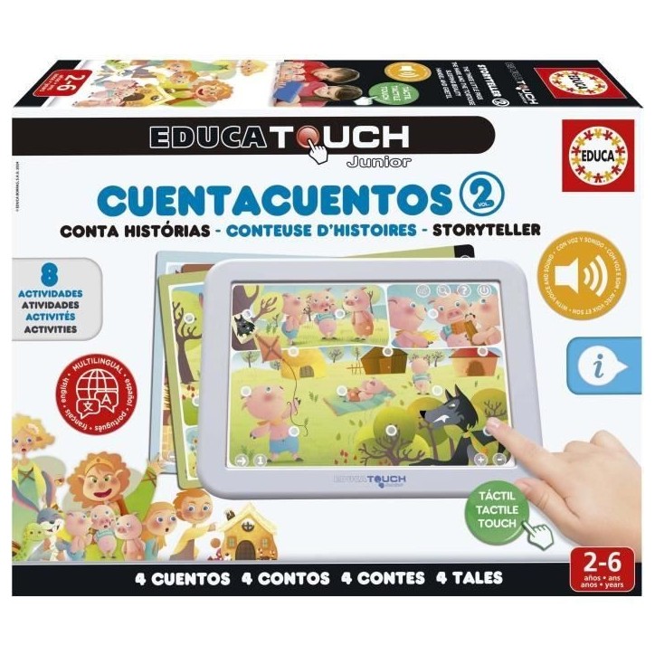 Jeu éducatif - EDUCA - Touch Junior - Conteuse d'Histoires 2 - 4 histoires - 8 activités éducatives Jeu éducatif - EDUCA - Touch Junior - Conteuse d'Histoires 2 - 4 histoires - 8 activités éducatives