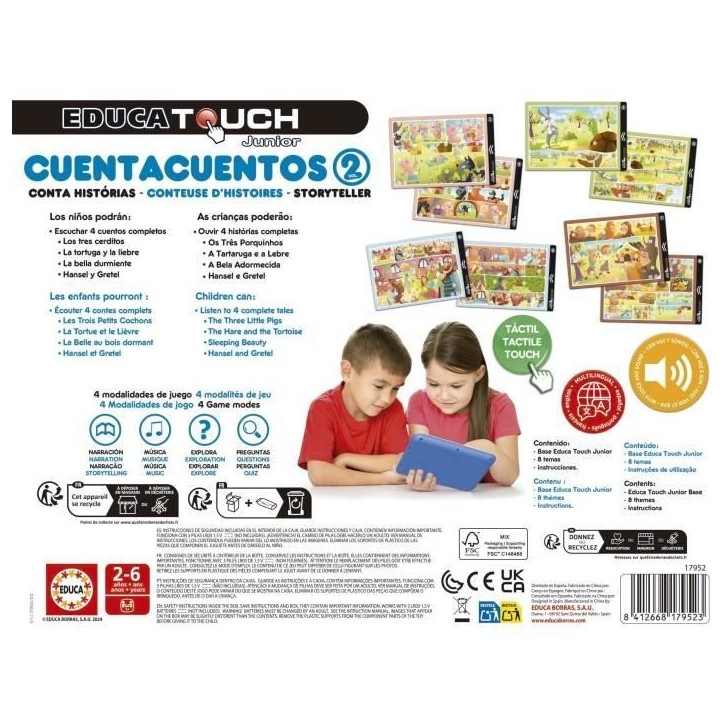 Jeu éducatif - EDUCA - Touch Junior - Conteuse d'Histoires 2 - 4 histoires - 8 activités éducatives Jeu éducatif - EDUCA - Touch Junior - Conteuse d'Histoires 2 - 4 histoires - 8 activités éducatives