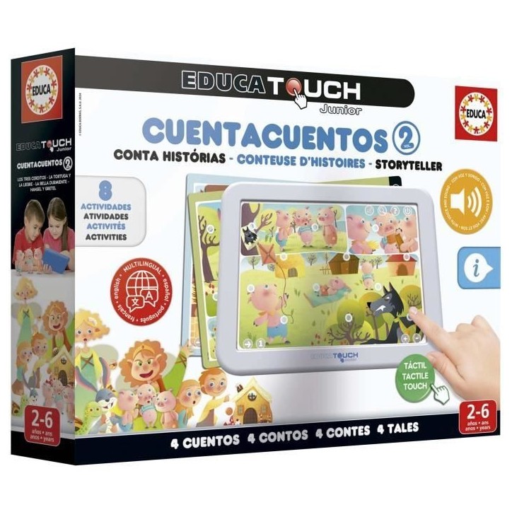 Jeu éducatif - EDUCA - Touch Junior - Conteuse d'Histoires 2 - 4 histoires - 8 activités éducatives Jeu éducatif - EDUCA - Touch Junior - Conteuse d'Histoires 2 - 4 histoires - 8 activités éducatives