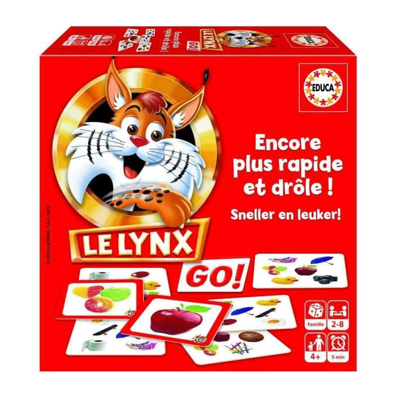 Jeu de cartes Le Lynx - EDUCA - Rouge - Dessins animés et BD - Mixte Jeu de cartes Le Lynx - EDUCA - Rouge - Dessins animés et BD - Mixte