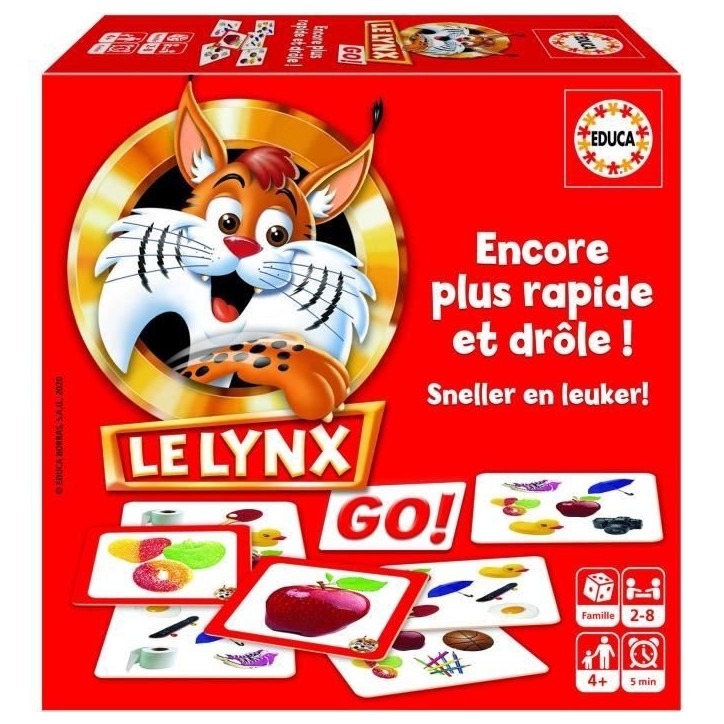 Jeu de cartes Le Lynx - EDUCA - Rouge - Dessins animés et BD - Mixte Jeu de cartes Le Lynx - EDUCA - Rouge - Dessins animés et BD - Mixte