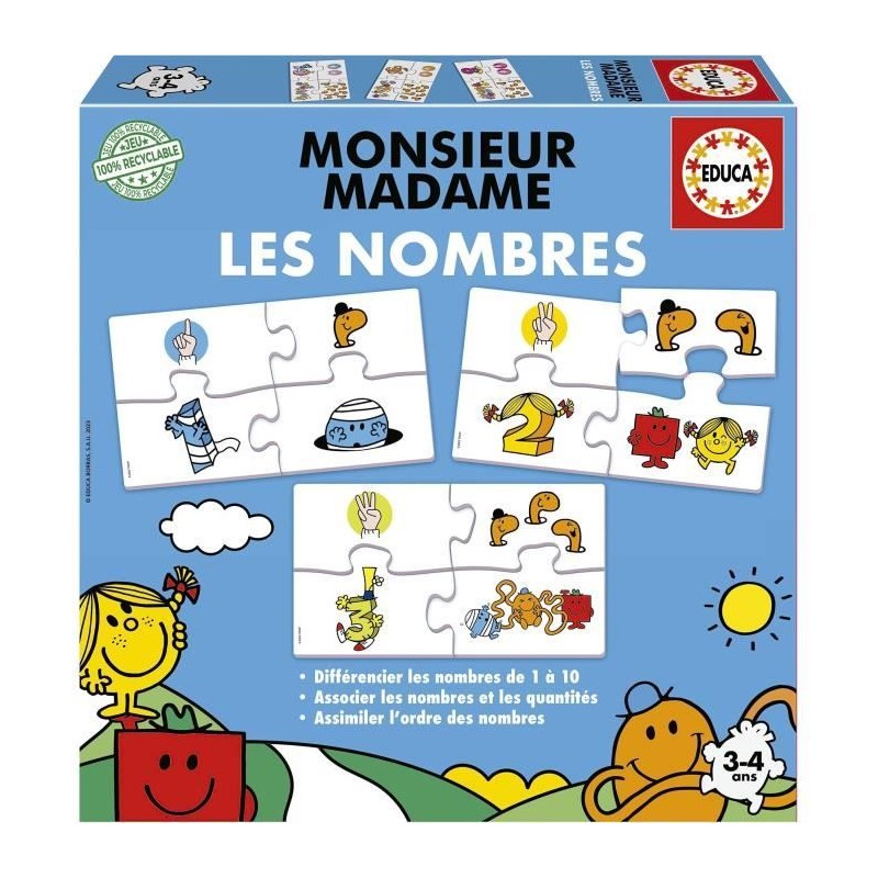 Jeu d'apprentissage - EDUCA - Monsieur Madame - Les Nombres Jeu d'apprentissage - EDUCA - Monsieur Madame - Les Nombres