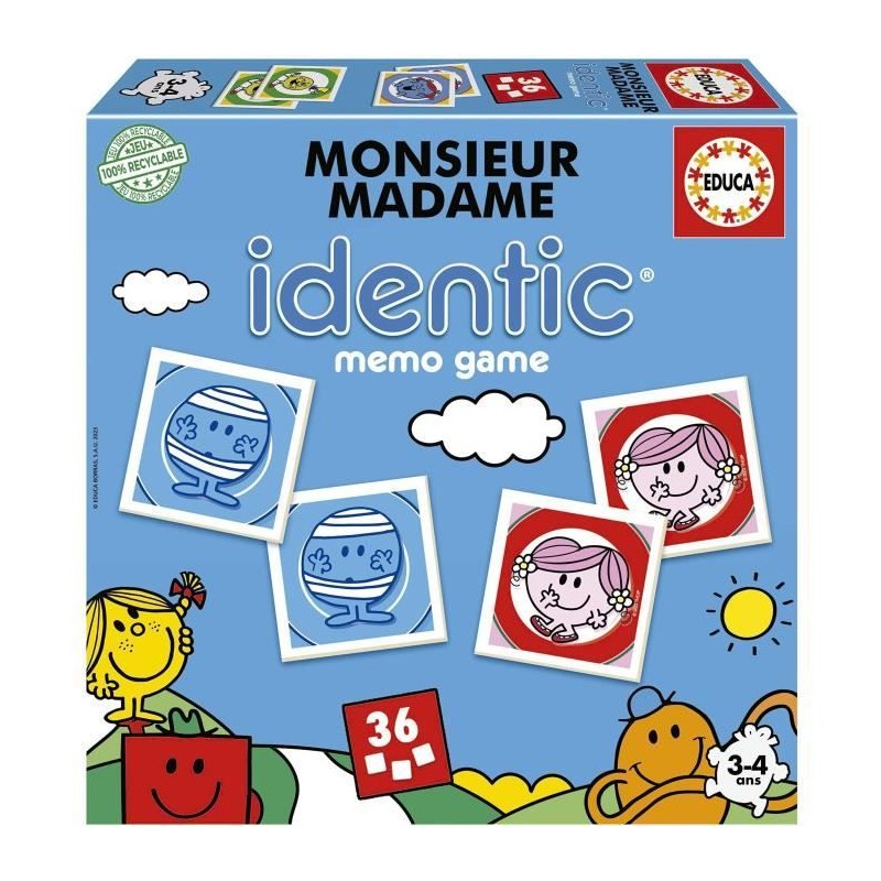 Jeu d'apprentissage - EDUCA - Monsieur Madame - Identic Jeu d'apprentissage - EDUCA - Monsieur Madame - Identic