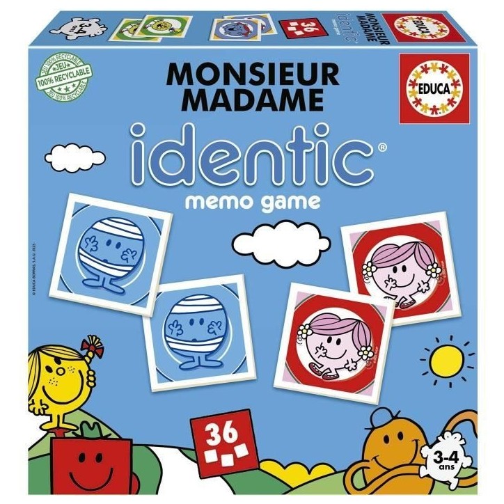 Jeu d'apprentissage - EDUCA - Monsieur Madame - Identic Jeu d'apprentissage - EDUCA - Monsieur Madame - Identic