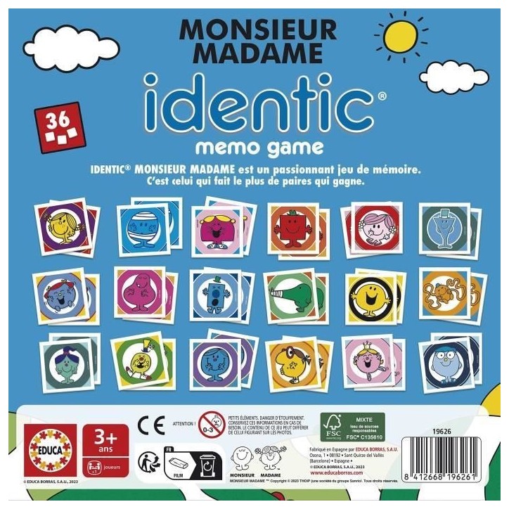 Jeu d'apprentissage - EDUCA - Monsieur Madame - Identic Jeu d'apprentissage - EDUCA - Monsieur Madame - Identic