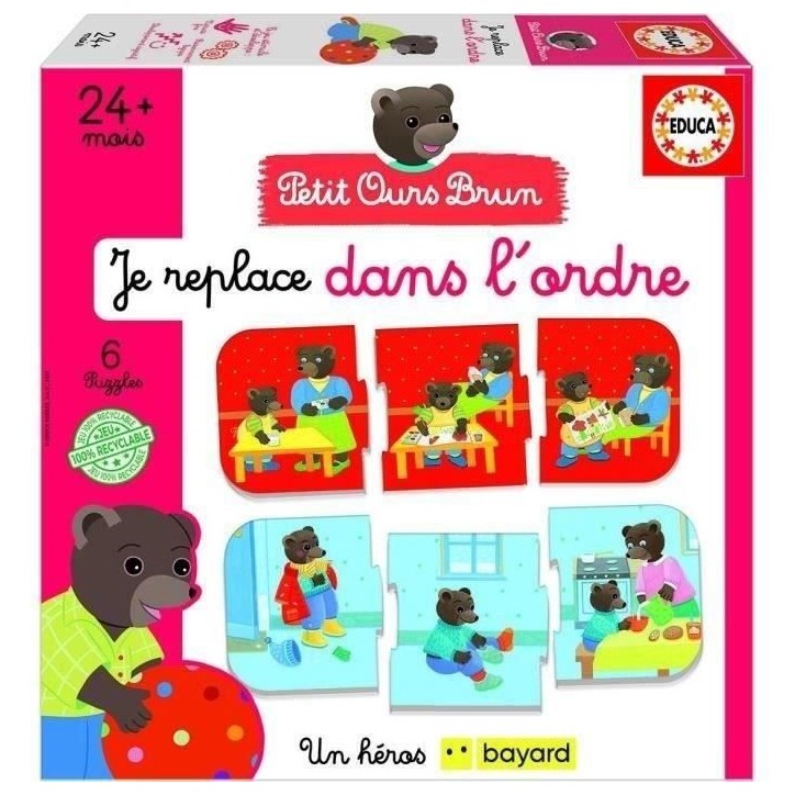 Jeu d'apprentissage - EDUCA - J'Associe Les Séquences Logiques - Petit ours brun Jeu d'apprentissage - EDUCA - J'Associe Les Séquences Logiques - Petit ours brun