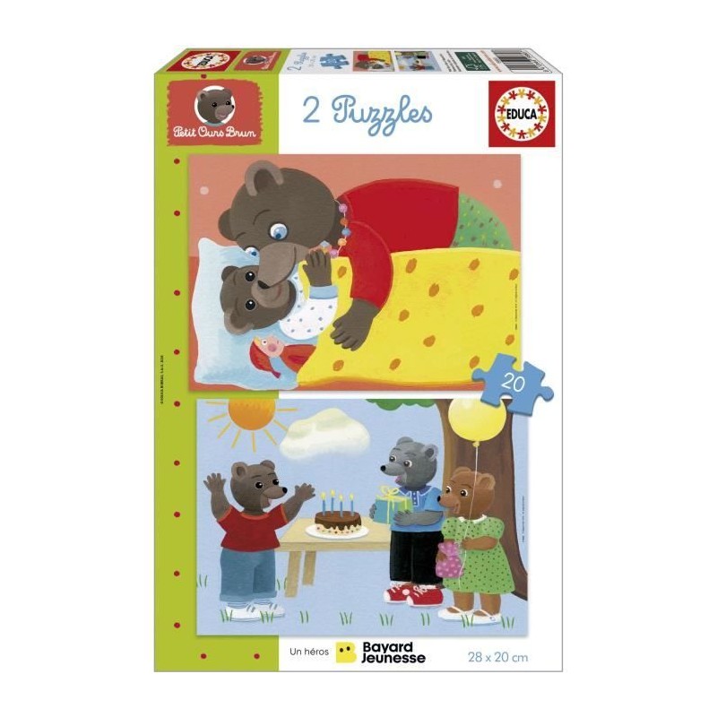 Puzzle - EDUCA - Petit Ours Brun : Ensemble de 2 puzzles de 20 pieces Puzzle - EDUCA - Petit Ours Brun : Ensemble de 2 puzzles de 20 pieces