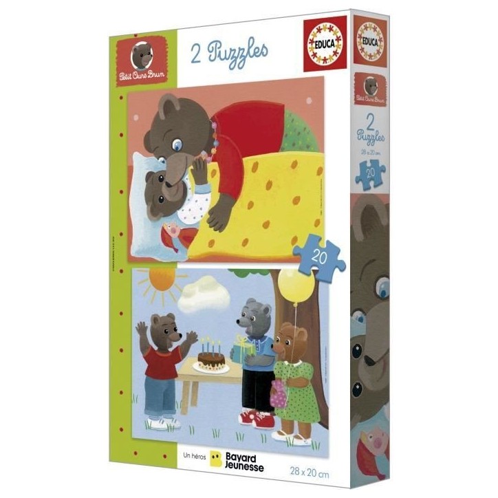 Puzzle - EDUCA - Petit Ours Brun : Ensemble de 2 puzzles de 20 pieces pour enfants des 4 ans Puzzle - EDUCA - Petit Ours Brun : Ensemble de 2 puzzles de 20 pieces pour enfants des 4 ans