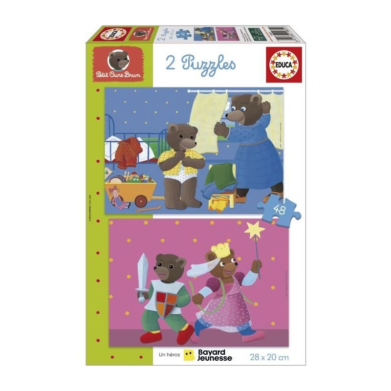 Puzzle - EDUCA - Petit Ours Brun : Ensemble de 2 puzzles de 48 pieces Puzzle - EDUCA - Petit Ours Brun : Ensemble de 2 puzzles de 48 pieces
