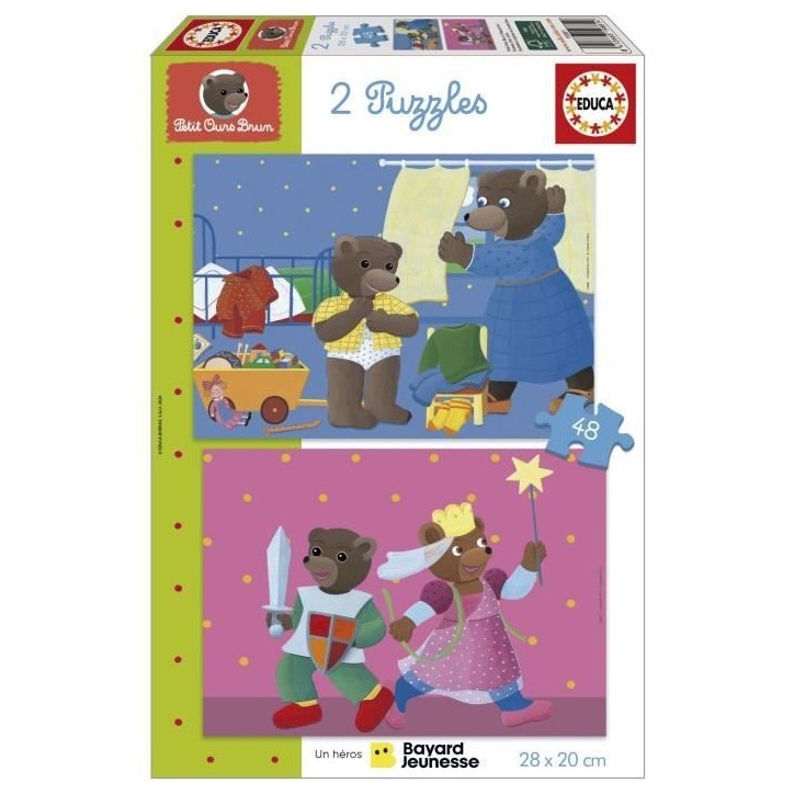 Puzzle - EDUCA - Petit Ours Brun : Ensemble de 2 puzzles de 48 pieces pour enfants des 4 ans Puzzle - EDUCA - Petit Ours Brun : Ensemble de 2 puzzles de 48 pieces pour enfants des 4 ans