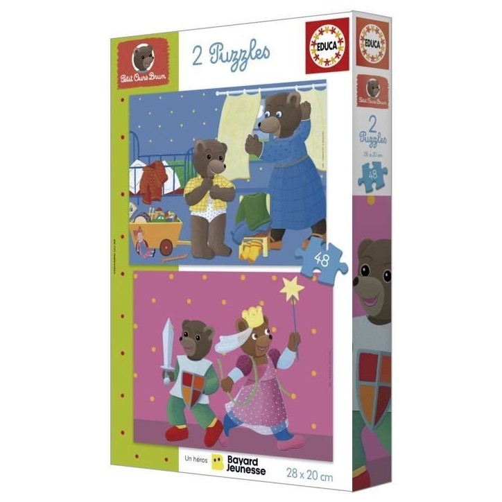 Puzzle - EDUCA - Petit Ours Brun : Ensemble de 2 puzzles de 48 pieces pour enfants des 4 ans Puzzle - EDUCA - Petit Ours Brun : Ensemble de 2 puzzles de 48 pieces pour enfants des 4 ans