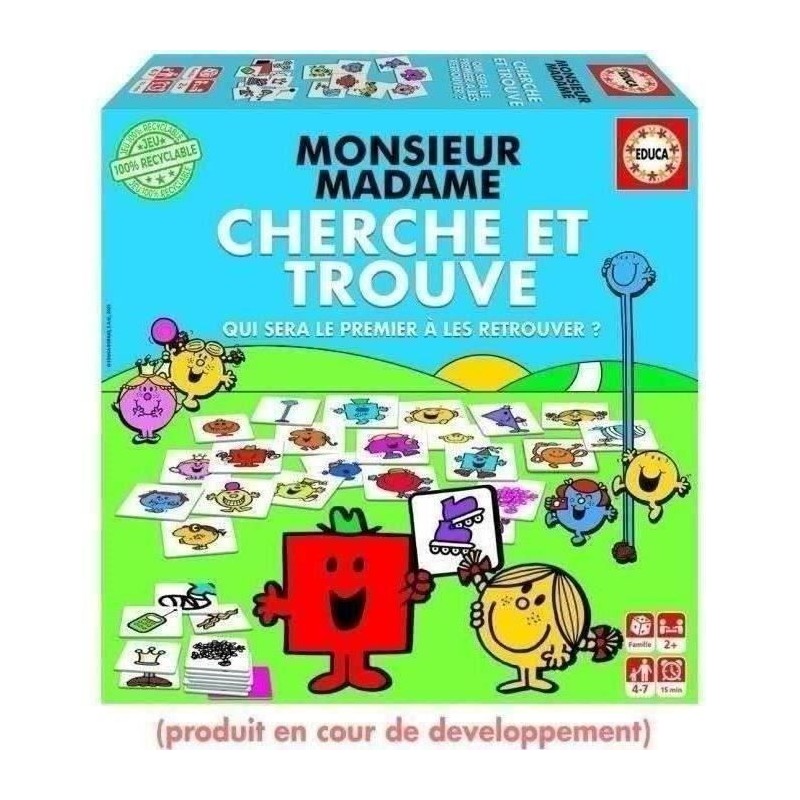 Jeu d'apprentissage - EDUCA - Monsieur Madame - Cherche Et Trouve Jeu d'apprentissage - EDUCA - Monsieur Madame - Cherche Et Trouve