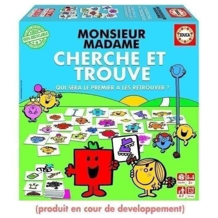 Jeu d'apprentissage - EDUCA - Monsieur Madame - Cherche Et Trouve Jeu d'apprentissage - EDUCA - Monsieur Madame - Cherche Et Trouve