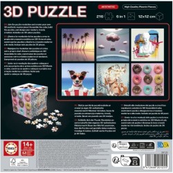 Puzzle 3D - EDUCA - Cube Aesthetic - 216 Pieces - 6 Puzzles de 36 Piec