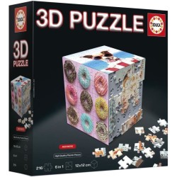 Puzzle 3D - EDUCA - Cube Aesthetic - 216 Pieces - 6 Puzzles de 36 Piec