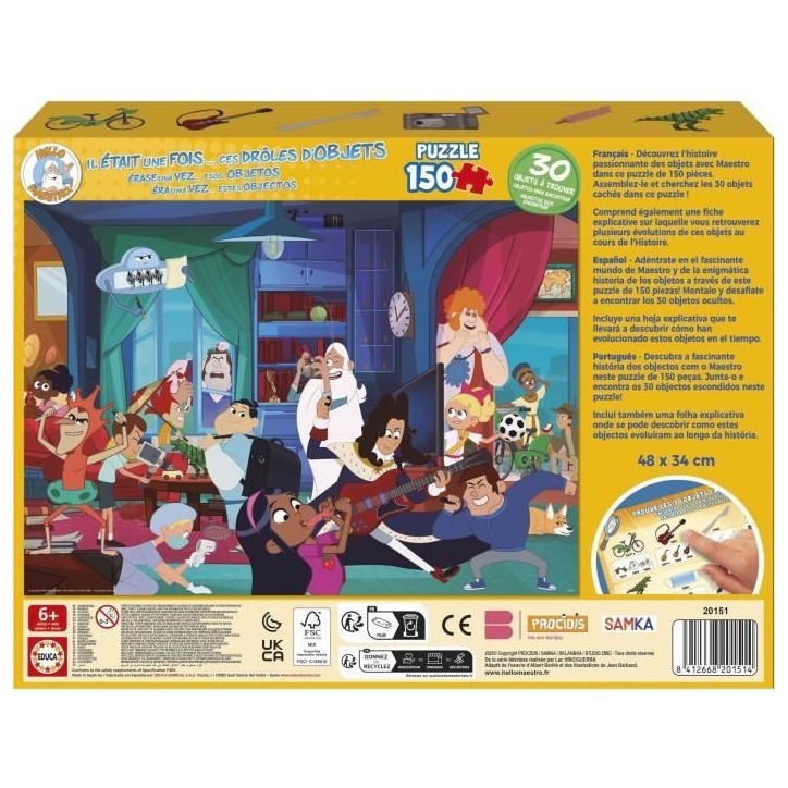 Puzzle - EDUCA - Il était une fois... Ces drôles d´objets - 150 pieces Puzzle - EDUCA - Il était une fois... Ces drôles d´objets - 150 pieces