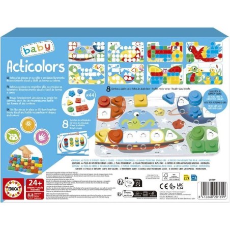 Articolors - Jeu éducatif - EDUCA - Empilement de jetons colorés et formes géométriques - Des 2 ans