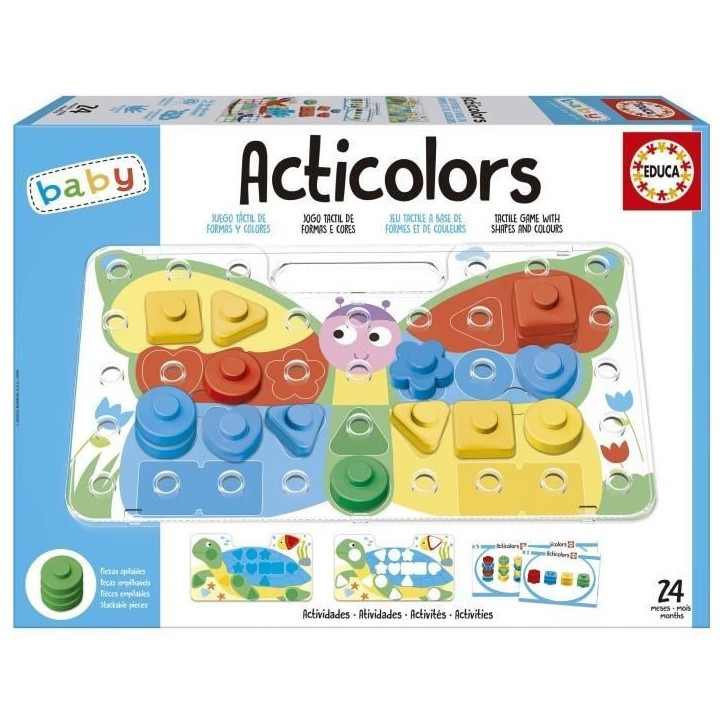 Articolors - Jeu éducatif - EDUCA - Empilement de jetons colorés et formes géométriques - Des 2 ans Articolors - Jeu éducatif - EDUCA - Empilement de jetons colorés et formes géométriques - Des 2 ans
