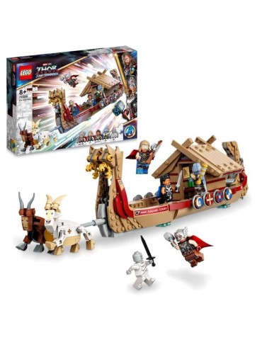 LEGO 76208 Marvel Le Drakkar de Thor, Jouet a Construire de Bateau avec Minifigurines Avengers et Stormbreaker, des 8 ans