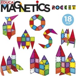 Magnetics Mallette - Jeu de construction - EDUCA - 18 blocs magnétiqu