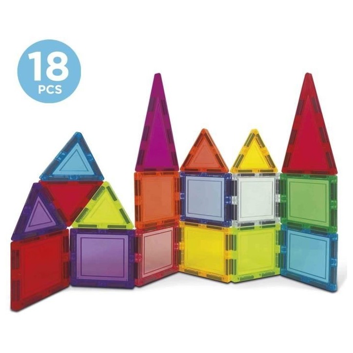 Magnetics Mallette - Jeu de construction - EDUCA - 18 blocs magnétiques, 2 animaux, 8 cartes - Des 3 ans