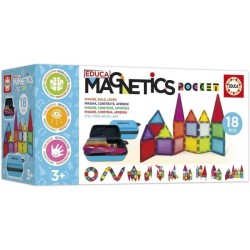 Magnetics Mallette - Jeu de construction - EDUCA - 18 blocs magnétiqu