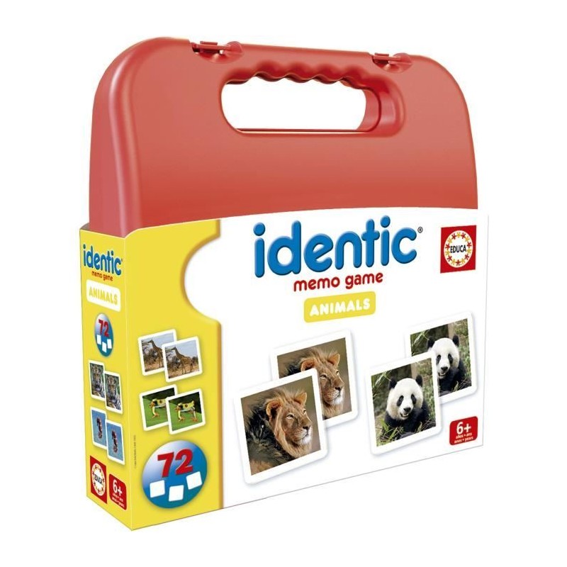 Identic Animaux - Jeu de mémoire - EDUCA - 72 cartes, développe mém Identic Animaux - Jeu de mémoire - EDUCA - 72 cartes, développe mém