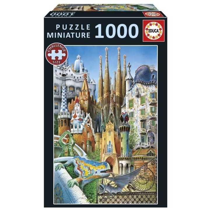 Puzzle - EDUCA - Gaudí, Collage Miniature - 1000 pieces
