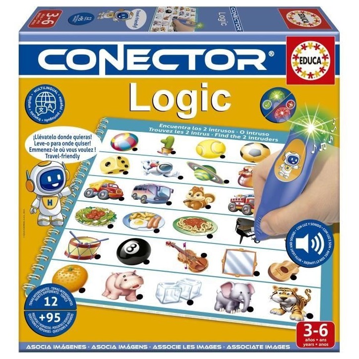 Conector Logic - Jeu éducatif - EDUCA - 90 questions, 12 themes, format livre - Des 3 ans Conector Logic - Jeu éducatif - EDUCA - 90 questions, 12 themes, format livre - Des 3 ans