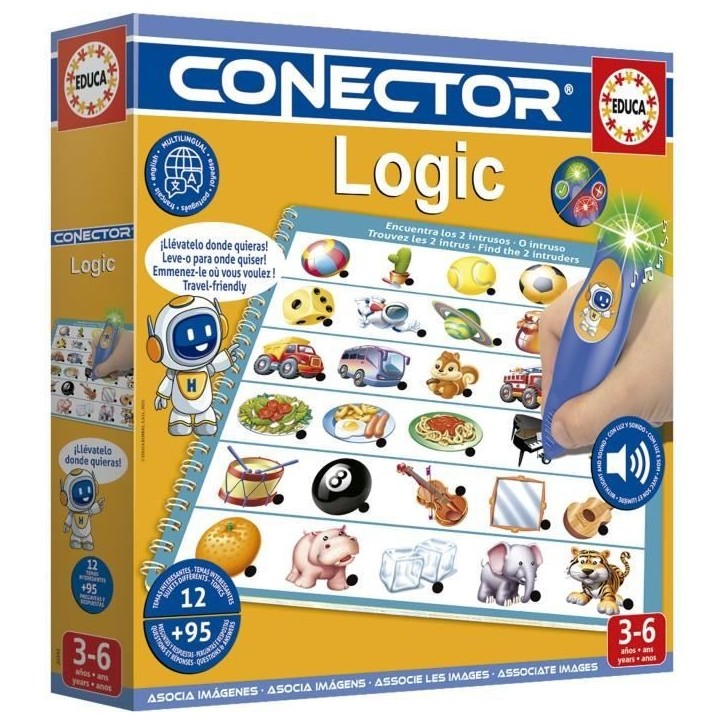 Conector Logic - Jeu éducatif - EDUCA - 90 questions, 12 themes, format livre - Des 3 ans Conector Logic - Jeu éducatif - EDUCA - 90 questions, 12 themes, format livre - Des 3 ans