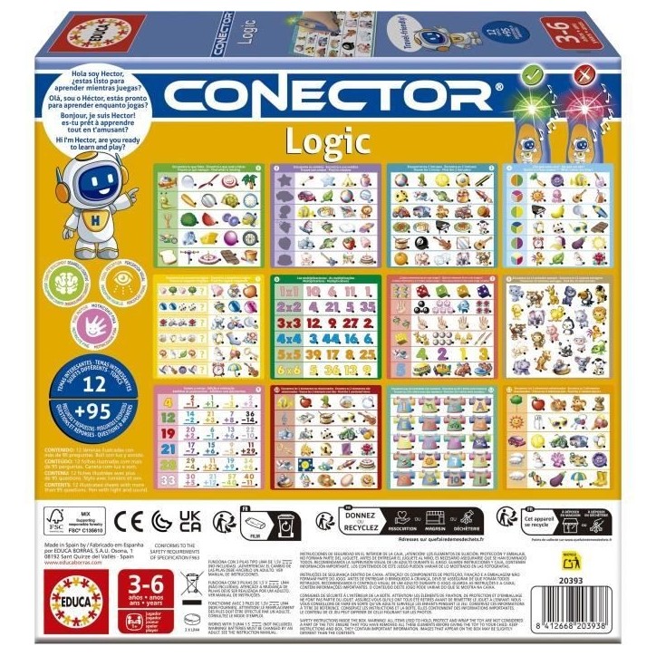 Conector Logic - Jeu éducatif - EDUCA - 90 questions, 12 themes, format livre - Des 3 ans Conector Logic - Jeu éducatif - EDUCA - 90 questions, 12 themes, format livre - Des 3 ans