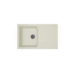 STRADOUR Evier cuisine a encastrer 1 bac + 1 égouttoir Aloa - Résine - 81 x 50 cm - Blanc