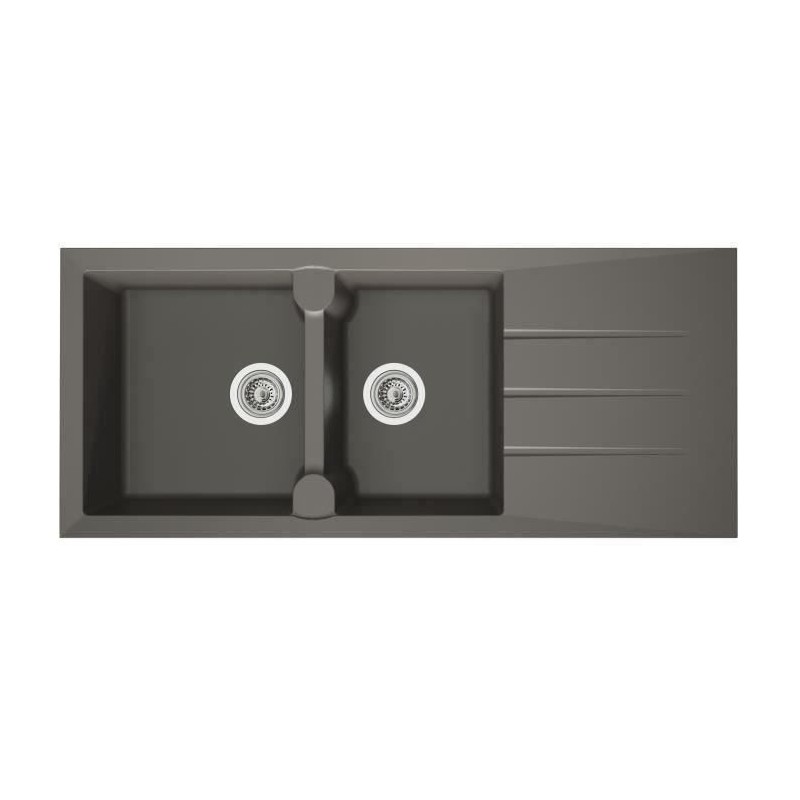STRADOUR Evier cuisine a encastrer 2 bacs + 1 égouttoir Aloa - Résin STRADOUR Evier cuisine a encastrer 2 bacs + 1 égouttoir Aloa - Résin